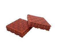 Amari Bargains Plastic Interlocking Gardening Tiles - Anti Slip Decking Tiles for Walkaway and Patio - Non Slip Waterproof Lawn Grid - 30x30cm (Terracotta - 10x)
