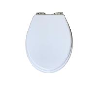Amari Bargains Toilet Seat - Soft Close Toilet Seat with Quick Release - 3D & White MDF Wooden Toilet Seats with Adjustable Hinges, Easy Top Fixing (Plain White)