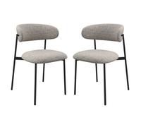 amarillo light grey fabric dining chairs in pair