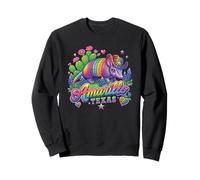 Amarillo Texas Rainbow Armadillo Cowboy 80s Retro Souvenir Sweatshirt