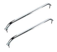 Amarine Made 2-Pack 16" Polished Stainless Heavy Duty Oval Boat Marine Grab Handle Hand Rail with Flange & Stud