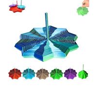 Amarise 3D-Printed Expanded Sensory Fidget Star - Spiral Honeycomb Hexagon with Handle, Stress Relief Toy, for Adults & Teens, PLA Material (Blue-Green, 6.89in)