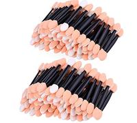 Amariver 200 Pack Disposable Eyeshadow Brush Sponge Tipped Oval Makeup Tool Dual Sides Eyeshadow Brush Comestic Applicator For Lady Women Daily Beauty (Black)