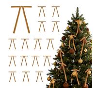 Amariver 24Pcs Velvet Bows Christmas Tree Ornaments Khaki Velvet Bows for Christmas Decorations Bow for Tree Garland Wreath Indoor Xmas Decorationi