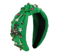 Amariver Wicked Headband for Women - Knotted Green Headband with Witch Charms & Rhinestones for Halloween & Everyday Glam