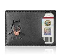 AMARONE Bat Leather Wallet Superhero Card Holder with Multiple Card Slots Personalized ID Card Holder
