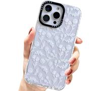 AMART for iPhone 16 Pro Case Clear with Cute White Flower Pattern Design Women Girls Soft TPU Built-in Bumper Shockproof Phone Cover for iPhone 16 Pro(6.3 inch)