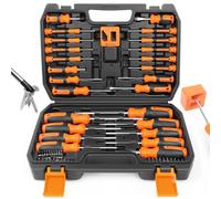 Amartisan 86-Piece Magnetic Screwdrivers Set with Case, Includs Slotted, Phillips, Hex, Pozidriv,Torx and Precision Screwdriver Set, Magnetizer Demagnetizer Tools, Tools for Men