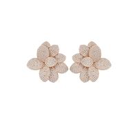 Amaryllis Flower Large Stud Earrings Rosegold Latelita White One Size