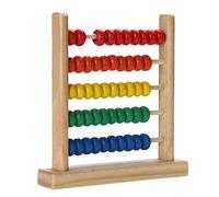 Amasawa Abacus Classic Wooden Toy,Counting Beads Math Educational Counters Toys,Bead Counting Frame Wooden Small 5 Rows Intellectual Development Abacus Early Childhood Educational Toys