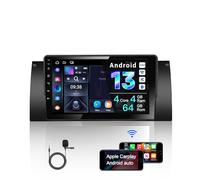 Amaseaudio Ultra-thin Android 13 Car radio for BMW X5 E53 (1999-2006), Wireless Carplay Android Audo, DSP+, 9" Touchscreen, support 4G Wifi Bluetooth 5.0 GPS navi/Rear camera