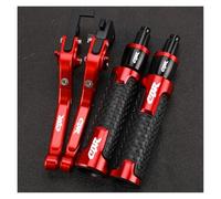 AMASONY Handlebar CBR Motorcycle Brake Clutch Levers Handle Bar End Grips Caps for H&ONDA CBR600RR CBR 600RR 954RR(Red5)