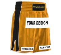 Amata Boxing Customized Muay Thai Shorts Custom Kickboxing Gear Men Women Kids Adult Boy Girl, Gold, Medium