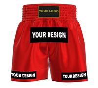 Amata Boxing Style 1 Customized Muay Thai Shorts Custom Fight Clothing MMA Gear Kick Outfit Men Women Kids Adult Boy Girl, Red, X-Large
