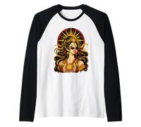 Amaterasu Bubblegum Baddie Japanese Sun Goddess Raglan Baseball Tee