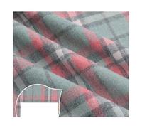 AMateschitz Checked Cotton Fabric Tartan Fabric Made of 100% Cotton Checked Pattern Cotton Cloth Christmas Plaid Fabric Packages Patchwork Squares Sold by the Metre for Sewing Quilt DIY Pink Green 1 m