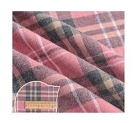 AMateschitz Checked Cotton Fabric Tartan Fabric Made of 100% Cotton Checked Pattern Cotton Cloth Christmas Plaid Fabric Packages Patchwork Squares Sold by the Metre for Sewing Quilt DIY Light Pink 1 m