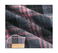 AMateschitz Checked Cotton Fabric Tartan Fabric Made of 100% Cotton Checked Pattern Cotton Cloth Christmas Plaid Fabric Packages Patchwork Squares Sold by the Metre for Sewing Quilt DIY Black Pink 1 m