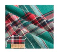 AMateschitz Checked Cotton Fabric Tartan Fabric Made of 100% Cotton Checked Pattern Cotton Cloth Christmas Plaid Fabric Packages Patchwork Squares Sold by the Metre for Sewing Quilt DIY Red Green 1 m