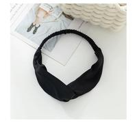 AMateschitz Twisted Elastic Headband, Women's Boho Headbands, Knot Headband, Non-Slip, Plain Hair Headscarf, 100% Mulberry Silk for Girls, Women, Yoga, Sports, Workouts, 15 x 10 cm, Black, 22 Purity