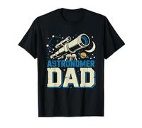 Amateur Astronomer Dad Who Stays Up Stargazing Telescope T-Shirt