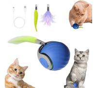 AMATFFUG Speediest Tail 2.0 Cat Toy,Interactive CatToy,CatToys for Indoor Cats,Chewie Viral Cat Ball,Adjustable Sports Rolling Toy,Electric Rolling Ball Christmas Birthday Gift for Pets