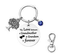 AMATOLOVE Keyrings For Grandma From Grandson Women Key Rings Mothers Day Gifts For Grandma