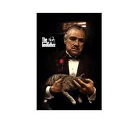 AMATWI The Godfather Marlon Brando Holds A Cat Art Prints Posters 2 Canvas Poster Wall Art Decor Print Picture Paintings for Living Room Bedroom Decoration Unframe-style 12x18inch(30x45cm)