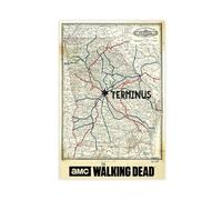 AMATWI The Walking Dead Terminus Map Poster Canvas Poster Bedroom Decor Sports Landscape Office Room Decor Gift Unframe-style 16x24inch(40x60cm)