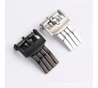 AMAUPCKCA 20mm For Breitling Matt Clasp Buckle Steel Watch Leather Strap Band Silver(Silver)