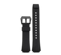 AMAUPCKCA 20mm Waterproof Silicone Watch Strap For Casio Edifice Series ECB-10YPB ECB-950 Special Convex Rubber Watchband Sports Bracelet(Black bk)