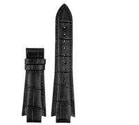 AMAUPCKCA 24x14mm Convex End Genuine Leather Watchband 1853 For Tissot T60 Strap L875/975K Men Women Watch Belt Butterfly Clasp Bracelet(Black nk)