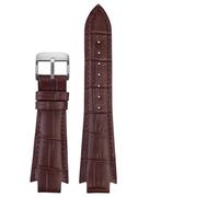 AMAUPCKCA 24x14mm Convex End Genuine Leather Watchband 1853 For Tissot T60 Strap L875/975K Men Women Watch Belt Butterfly Clasp Bracelet(Brown sk)