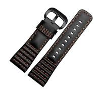 AMAUPCKCA 28mm Genuine Leather With Stitches Wrist Watchband Loops For Sevenfriday P3B/01 S2/01 Men Watch Strap(Black orange,28mm Silver button)
