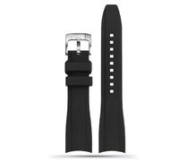 AMAUPCKCA Curved End Silicone Rubber Strap Watch For Men For Rolex Water Spirit For Seiko For Citizen For Tissot 19MM20MM 22MM Sport Wrist Universal Strap(Black sk,21mm)