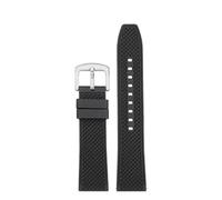 AMAUPCKCA For CIGA Design Xijia Watch X Series Hime Z Gorilla MY Mike Yang U Blue Planet Fluoro Rubber Strap 22mm Silica Gel Watchband(Black sk)