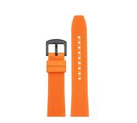 AMAUPCKCA For CIGA Design Xijia Watch X Series Hime Z Gorilla MY Mike Yang U Blue Planet Fluoro Rubber Strap 22mm Silica Gel Watchband(Orange bk)