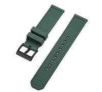 AMAUPCKCA FPM/FKM Watch Strap 18mm 20mm 22mm Fluoro Rubber Quick Release Watchbands For Each Brand Traditional Watch(Green Black,22mm)