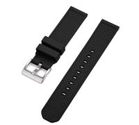 AMAUPCKCA FPM/FKM Watch Strap 18mm 20mm 22mm Fluoro Rubber Quick Release Watchbands For Each Brand Traditional Watch(Black Silver,20mm)
