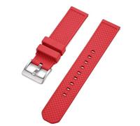 AMAUPCKCA FPM/FKM Watch Strap 18mm 20mm 22mm Fluoro Rubber Quick Release Watchbands For Each Brand Traditional Watch(Red Silver,20mm)