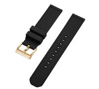 AMAUPCKCA FPM/FKM Watch Strap 18mm 20mm 22mm Fluoro Rubber Quick Release Watchbands For Each Brand Traditional Watch(Black Gold,18mm)
