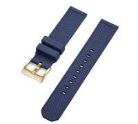 AMAUPCKCA FPM/FKM Watch Strap 18mm 20mm 22mm Fluoro Rubber Quick Release Watchbands For Each Brand Traditional Watch(Blue Gold,18mm)