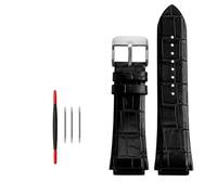 AMAUPCKCA Genuine Cow Leather Strap For Guess W0247G3 W0040G7/0040G3 Watchband Lug End Bracelet 22mm Blue Black Brown Bands(Black silver clasp)