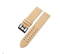 AMAUPCKCA Genuine Leather Watch Strap For Hamilton Khaki Aviation Field Navy H70595593 H77616533 Watchband Men 20 22mm Wristband Bracelet(Khaki black,22mm)