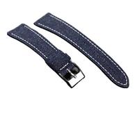 AMAUPCKCA Handmade Denim Leather Watch Strap 18MM 19MM 20MM 21MM 22MM Blue Green Brown Soft QuickRelease Bracelet(Blue,18mm)