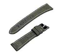 AMAUPCKCA Handmade Denim Leather Watch Strap 18MM 19MM 20MM 21MM 22MM Blue Green Brown Soft QuickRelease Bracelet(Green,18mm)