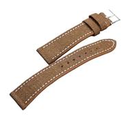 AMAUPCKCA Handmade Denim Leather Watch Strap 18MM 19MM 20MM 21MM 22MM Blue Green Brown Soft QuickRelease Bracelet(Brown,22mm)