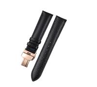 AMAUPCKCA Litchi Pattern Soft Leather Strap For C-artier Omega Casio Fossile orange green18 19 20mm 22mm Watchband Accessories Bracelet(Black-rose,13mm)