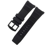 AMAUPCKCA Notch End Silicone Watch Band For IWC Ingenieur Strap For Men 30 * 16mm Waterproof Rubber Watch Strap Bracelets Pin Buckle Belt(Black black)