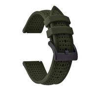 AMAUPCKCA Porous Breathable 18mm 20mm 22mm Silicone Watch Strap Quick Release Soft Adjustable Sport Watch Bands Waterproof Wristband(GreenGreen-Buckle 2,22mm)